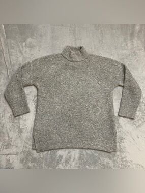 Abercrombie & Fitch Women's Sweater Turtleneck wool Blend Sweater Small Gray Y2K